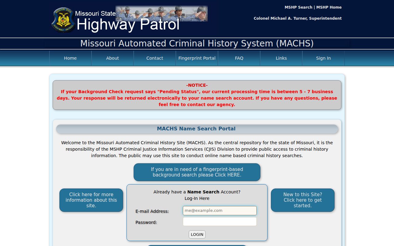 Cass County criminal history MACHS name search portal