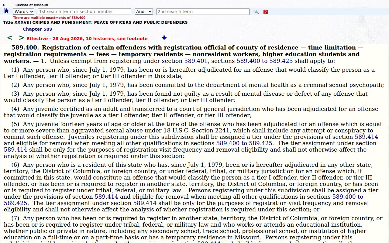 Cass County sex offender registration term statute